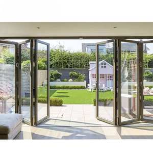 Cbmmtt نظام عازل للصوت على الطراز الأوروبي الحديث أبواب قابلة للطي من سبائك الألومنيوم بدون إطار قابلة للطي ثنائية الطي - Product Image 4