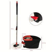 Serpillère à double fonction en matériaux écologiques avec seau, comprenant 2 recharges de serpillère, serpillère rotative avec seau à pédale pour le nettoyage des salles de bain