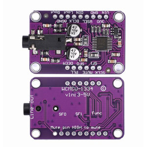 บอร์ดถอดรหัสสเตอริโอ I2S WCMCU-1334โมดูลการแปลงสัญญาณเสียง3-5V - Product Image 1