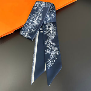 ผ้าพันคอผูกผมซาตินของผู้หญิง,ผ้าซาตินหรูหรากระเป๋ามีมือจับพิมพ์ลายดอกไม้ไพ่ทาโรต์ - Product Image 2