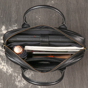 Sac messager en cuir véritable avec logo en relief pour homme, sacoche bandoulière, sac à main, sacoche d'ordinateur portable pour le travail et les affaires - Product Image 6