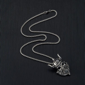 Collana in Acciaio Inossidabile, Ciondolo Vintage a Forma di Dio della Guerra, Collana da Uomo Trendy in Acciaio al Titanio con Motivo Diavolo - Product Image 4
