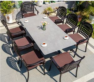 Ensemble de meubles de jardin en rotin traditionnel pour salle à manger en plein air, balcon, imperméable, protection solaire, table et chaises, ensemble de patio en plein air - Product Image 6