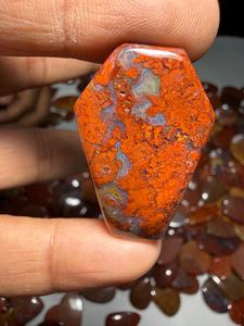 Cabujón de Ágata Musgosa Roja Natural, Piedra Suelta de Ágata Musgosa Roja Genuina para Anillos, Colgantes, Pendientes y Fabricación de Joyas - Product Image 1