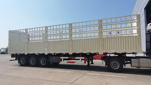Haute qualité 80Ton <span class=keywords><strong>Plateau</strong></span> Semi Camion <span class=keywords><strong>Remorque</strong></span> avec Bétail Bétail Piquet Clôture pour Grain Cargo Transport - Product Image 5