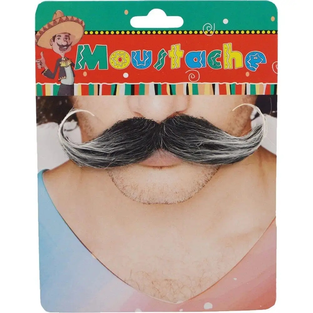 Barba falsa adhesiva divertida y genial de primera calidad, bigote de policía realista novedoso, accesorio de foto de Cosplay de Halloween