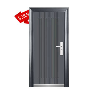 Moderno e innovador diseño de Pakistán, entrada principal única, seguridad, exterior galvanizado, piel en relieve, casillero individual, puerta de acero para el hogar - Product Image 1