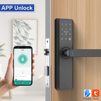 Poignée de porte intelligente avec serrure pour porte en bois, idéale pour la maison et l'hôtel – Poignée numérique intelligente à levier