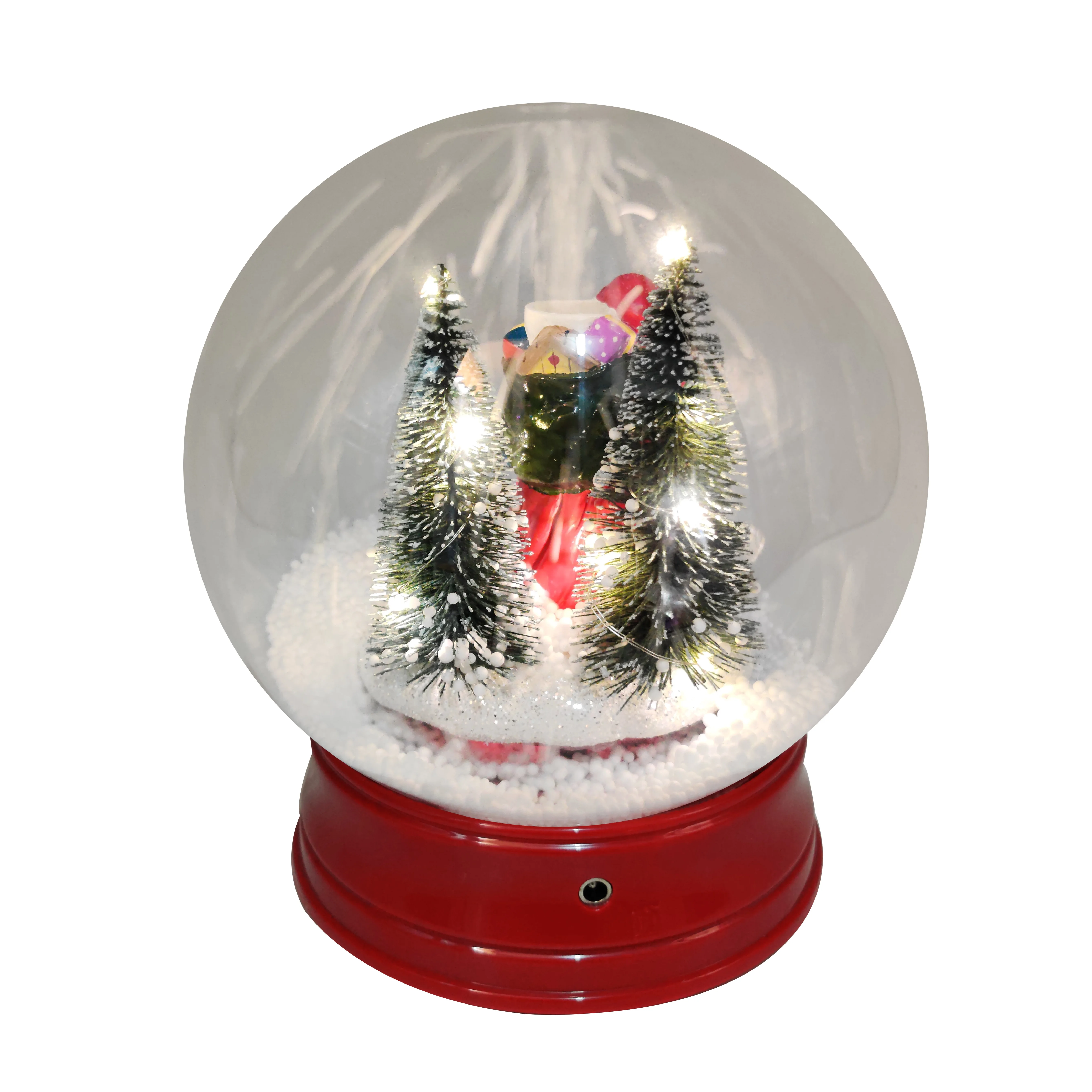 クリスマススノーグローブセールガラススノーボールLEDライトと