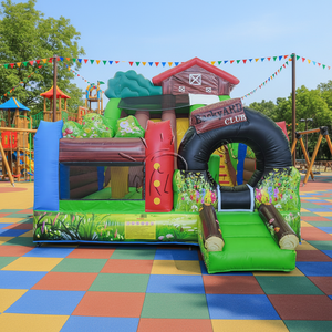 WINSUN PVC for Castle & Triple Bounce House Combo for Trampoline Parks & Shopping Malls - Product Image 1