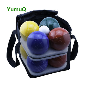 YumuQ Offre Spéciale intérieur extérieur arrière-cour 6 boules en métal/résine bocce jeu boules ensemble 109mm boule de pétanque - Product Image 1