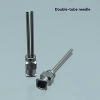 Aiguille de distribution en acier inoxydable à double tube de 1 pouce Buse à aiguille en métal de 25mm à double tête avec accessoires de machines-outils