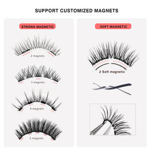 Cils magnétiques naturels réutilisables en gros, marque privée, extensions de cils magnétiques 3D avec applicateur - Product Image 2