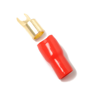 Lug <b>Terminals</b> 4Ga Brass Fork Type 1P 1-Core For Automotive Audio Wiring - Product Image 1
