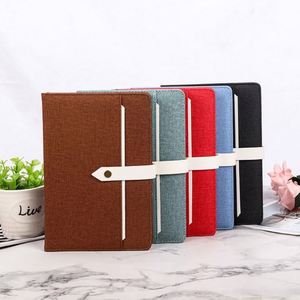 Custom Print Business Office Buckle Leather A5 Notebook with 100 Sheets Lined Pages - Product Image 1