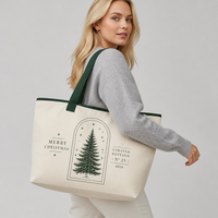 Sac fourre-tout de Noël personnalisé, sac de courses réutilisable en toile de coton, sac à main surdimensionné, sacs de Noël