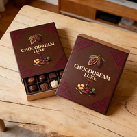 Boîte cadeau en carton ondulé rigide haut de gamme pour bonbons et chocolats, boîte d'emballage alimentaire carrée imprimée