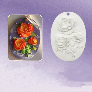Pendentif en plâtre à peindre soi-même pour l'aromathérapie, motif floral en relief, activité créative pour enfants, ornement pour la maison <span class=keywords><strong>et</strong></span> la voiture, cadeau pour la Fête des Mères - Product Image 3