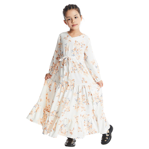 Vente chaude Modeste Islamique Musulman Enfants <span class=keywords><strong>Robe</strong></span> pour Filles <span class=keywords><strong>Grande</strong></span> Balançoire Imprimé Floral <span class=keywords><strong>Longue</strong></span> <span class=keywords><strong>Robe</strong></span> Polyester Matériel pour l'Asie du Sud-Est - Product Image 2