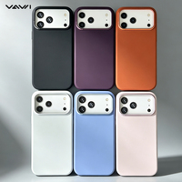 Étui antichoc en silicone liquide couleur unie VAWI S135 avec support d'objectif pour iPhone 17 18 Pro Max, coque magnétique en silicone