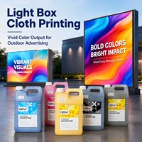 Encre solvant CMYK résistante aux intempéries pendant 12 mois, sans benzène, OEM pour têtes d'impression Seiko 510 1020, impression de panneaux lumineux extérieurs et de bâches.