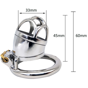 FRRK Sliver BDSM Sex Toys Metal Cages Lock Male Chastity with 3 Sized Penis Ring Cock <span class=keywords><strong>Cage</strong></span> Male Chastity Devices for Boys - Product Image 6