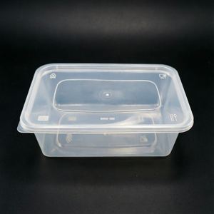 Cajas de Plástico Transparentes Rectangulares Desechables de 500 ml para Almuerzo, Fondo Liso, Contenedores Bento para Comida Rápida para Llevar - Product Image 1