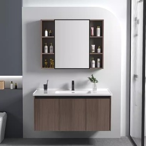 Mueble <span class=keywords><strong>de</strong></span> <span class=keywords><strong>Baño</strong></span> Flotante <span class=keywords><strong>de</strong></span> Aluminio con Espejo y Lavabo, Estilo Contemporáneo, Pequeño, <span class=keywords><strong>para</strong></span> <span class=keywords><strong>Baño</strong></span>, Hotel o Apartamento - Product Image 4