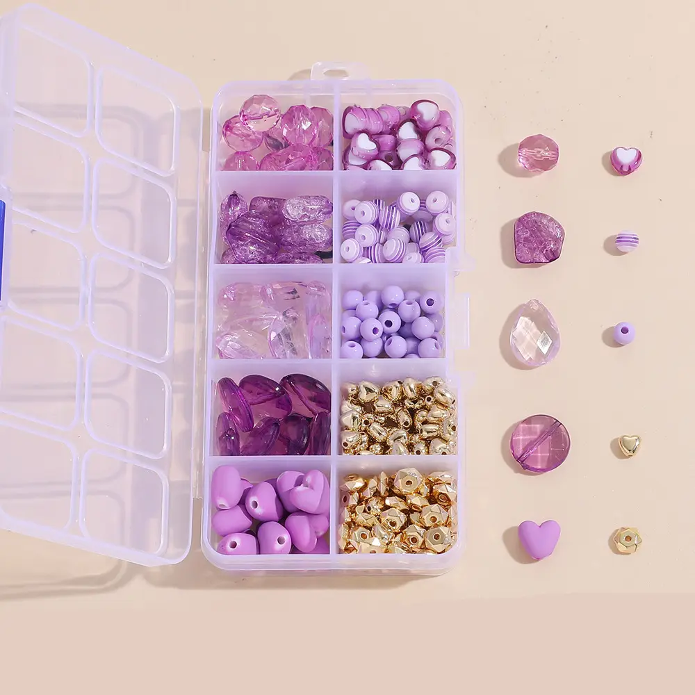 Kit de fabricación de pulseras DIY, cuentas sueltas de cristal Floral de resina para hacer pulseras con accesorios de joyería, Kit artesanal