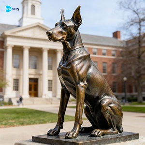 Patung Anjing Doberman Butler dari Logam Cor Tangan, Ukuran Asli, Bahan Perunggu, untuk Dijual - Product Image 6