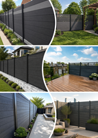 Kit de clôture de sécurité en WPC grain de bois premium de 1,8 m pour terrasse extérieure avec poteaux en aluminium pour balcon et usage domestique