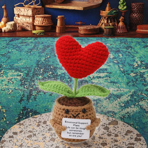 Woopal Motifs de crochet pour soutien émotionnel, Ornement d'encouragement en coton fait main, motif tournesol d'amour pour la Saint-Valentin, abeille douce, DIY - Product Image 3