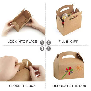 Caja de Papel Kraft Blanca Personalizada con Asa, Plegable, <span class=keywords><strong>para</strong></span> Comida <span class=keywords><strong>para</strong></span> Llevar, Pasteles, Panadería, Almuerzo, Regalos, OEM - Product Image 5