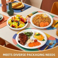 Assiettes rondes jetables en plastique PP de qualité alimentaire, épaisses et blanches, pour collations, barbecues, buffets, plateaux de fruits, pique-niques, nouilles