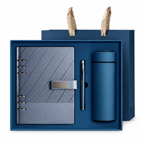 Coffret Cadeau Luxe Agenda A5 en Cuir, Journal de Bureau Professionnel, Logo Personnalisé, Agenda 100 Feuilles avec Stylo et Bouteille, Carnet à Couverture Rigide