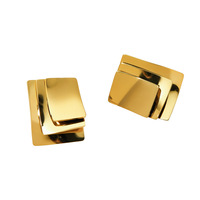 Boucles d'oreilles géométriques à 3 couches de style Gaovo pour femmes, tendance, polyvalentes, en acier inoxydable poli, bijoux de mode