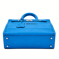 Sac fourre-tout de luxe en cuir PU bleu vif imperméable grande capacité forme seau pour femme avec logo personnalisé, sac à main de créateur avec logo OEM