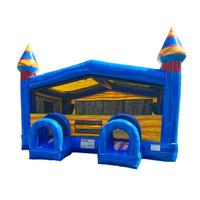 Château gonflable bleu de qualité commerciale pour fêtes d'anniversaire en plein air et location d'événements