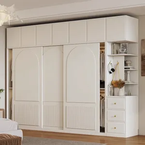 DUTRIEUX Armario de Almacenamiento de Lujo para Mujer, Estilo Nórdico, con Puertas Correderas, Organizador de Armario, Blanco, Grande - Product Image 1