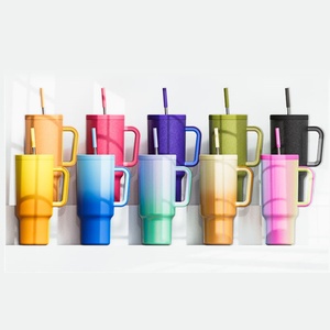 Big Capacity 40oz Leak Proof Tumbler with Handle and Straw Lid Vaccum Insulated Stainless Steel <b>Mug</b> - Product Image 5