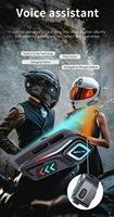 Headset Helm Motor K07, Sistem Audio Helm Nirkabel dengan Lampu LED & Speaker Bass Boost 40mm untuk Pengendara