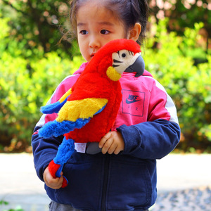 Superzacht polyester imitatie ara pluche speelgoed witte zonnebloem papegaai pop PP katoen gewassen stressverlichting cognitieve educatie - Product Image 2