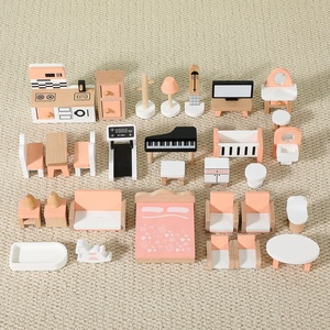 Juego de Muebles de Madera en Miniatura para Niños, Cocina y <span class=keywords><strong>Dormitorio</strong></span> de Juguete - Product Image 1