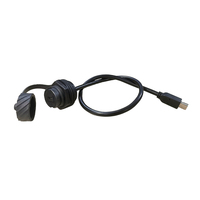 Connecteur femelle mini USB Lshitech M20.8 et câble d'extension 0,3-1m, étanche IP67, pour applications industrielles et automobiles