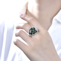 Bague en pierre multicolore taillée en poire en argent sterling 925 Bague de mariage classique du fabricant de bijoux fins plaquée rhodium