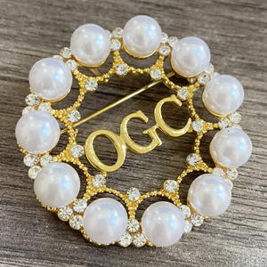 OGC Femmes Auxiliaires du <span class=keywords><strong>Conseil</strong></span> Uni L'Ordre du Cercle d'Or <span class=keywords><strong>Organisation</strong></span> Grecque Broche Ronde Pour Femmes Bijoux - Product Image 3