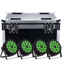 4 projecteurs LED Slim Par 200W avec flight case, contrôle DMX512, 4-en-1 RGBW 18x10W pour DJ, soirées et discothèques