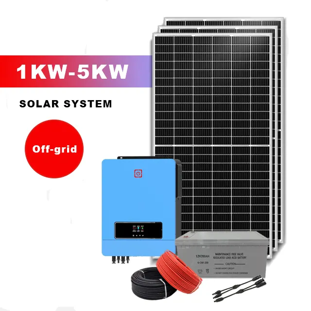 Hiệu quả cao 1kw 2kw 3KW 5KW Off Grid lai năng lượng mặt trời hệ thống nhà tấm pin mặt trời 1000 Wát giá 1 KW năng lượng mặt trời bảng điều khiển