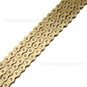 Cadena de transmisión trasera genérica 420 Gold para motocicleta todoterreno, pieza de repuesto para reparación - Product Image 1