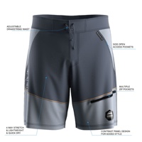 Shorts de bain personnalisés par sublimation avec poches, coupe moderne, coutures renforcées, élastiques et légers pour vêtements de sport OEM